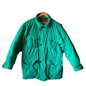 Vintage Men's Below Zero Duck Down Green Streetwear Puffer Jacket